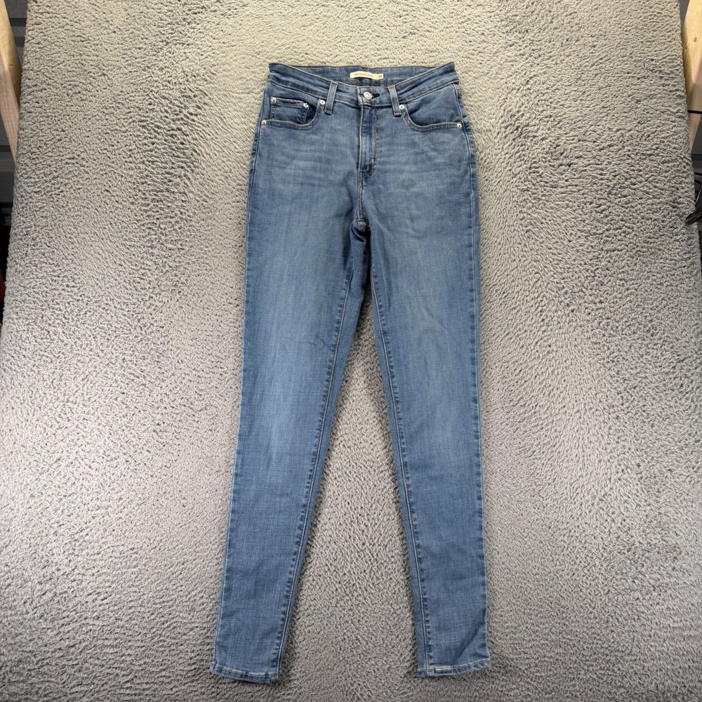 Levi's 721 Jeans Womens 28x32 Blue Cotton Denim Skinny Workwear Faded Stretch